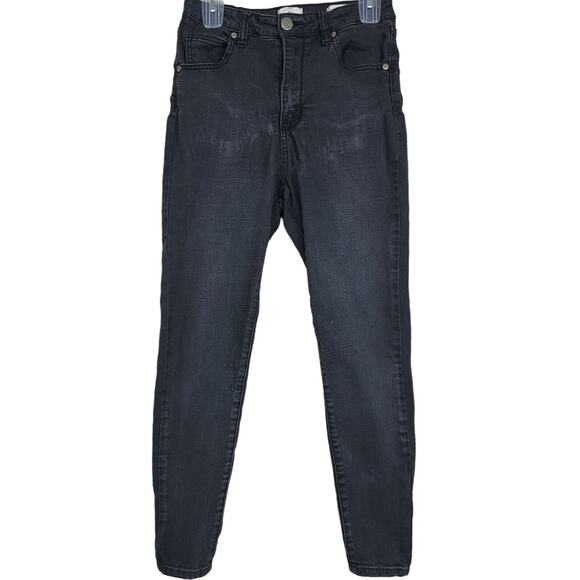 Cotton On 91 High Grazer Skinny Ankle Jeans Women 8 Black Stretchy Pants - Picture 1 of 9